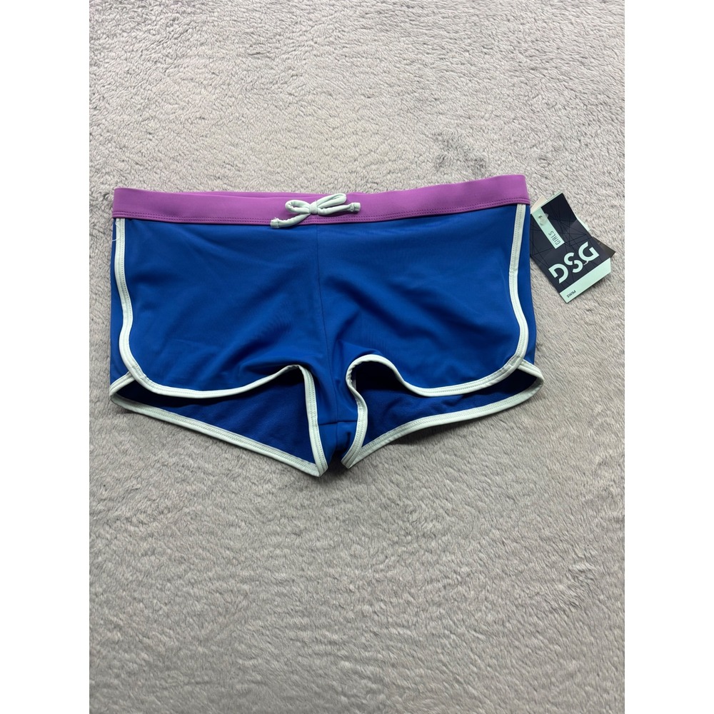 DSG Girls Swim Shorts XL 16 Energized Blue Purple Colorblock Boy Short NWT